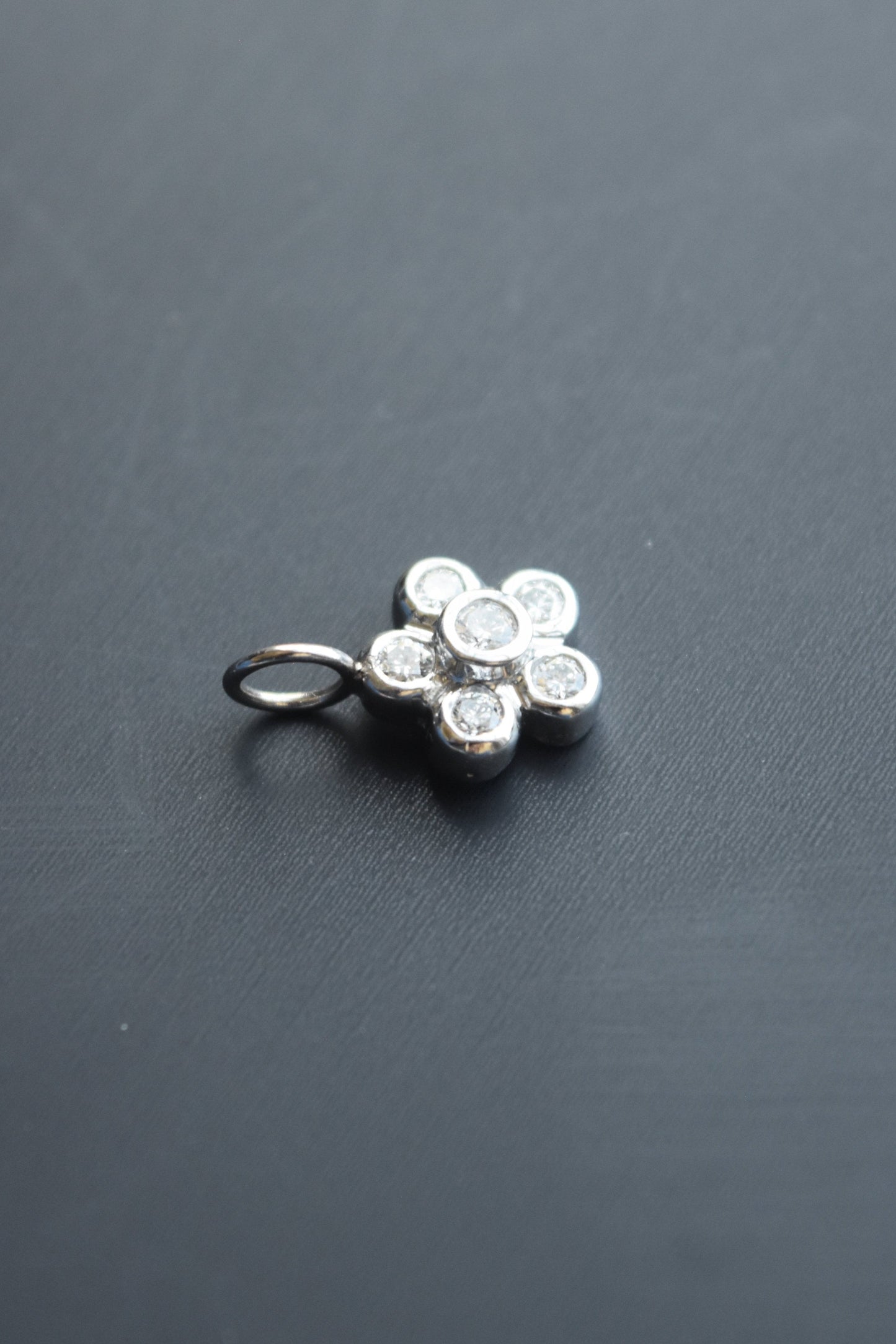 14K White Gold 0.32 CTW Diamond Flower Cluster Charm