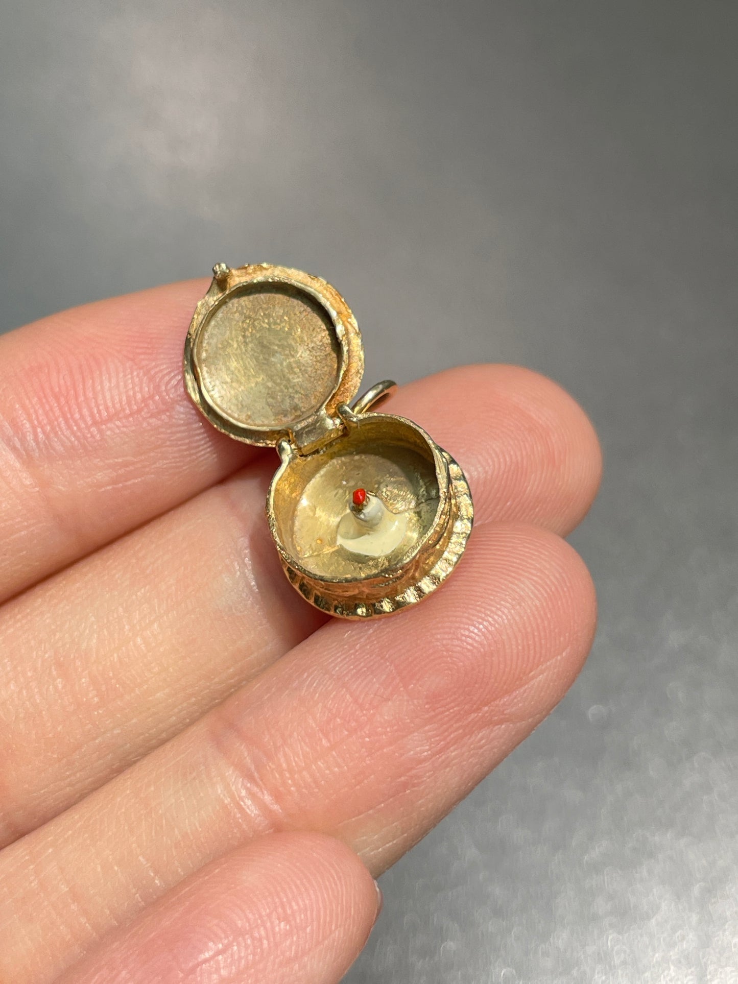 Vintage 14K Gold Enamel Happy Birthday Cake Charm