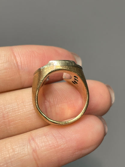 Vintage 14K Yellow Gold 0.32 CTW Diamond Horseshoe Ring