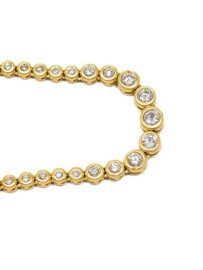 14K Gold 6.25 CTW Diamond Bezel Graduated Tennis Necklace