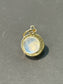 18K Yellow Gold Moonstone Sapphire Crescent Charm