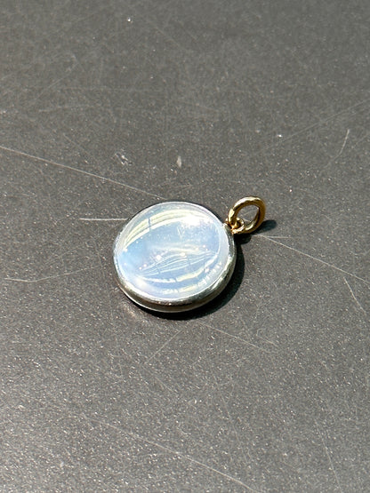 Vintage Platinum and 14K Gold Moonstone Cabochon Conversion Charm