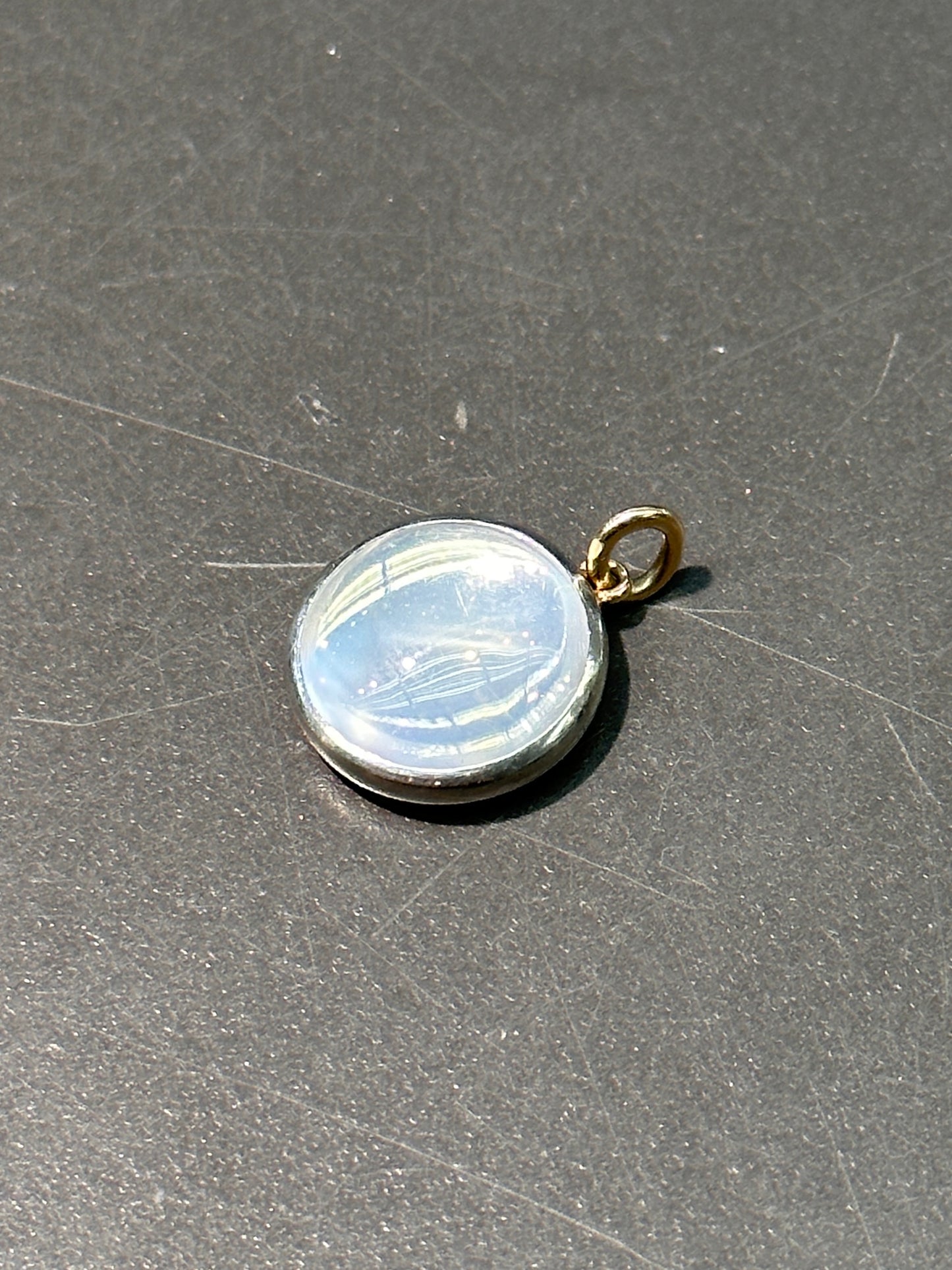 Charme de conversion cabochon en platine et or 14 carats vintage