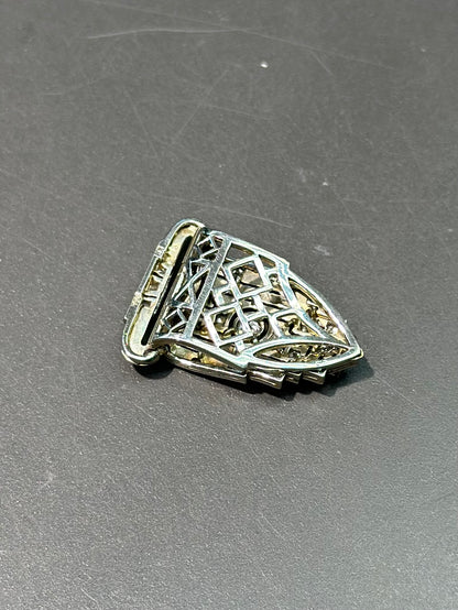 装饰艺术 18K 金钻石礼服夹式胸针