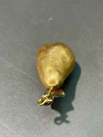复古 18K 双色金大号梨形吊坠