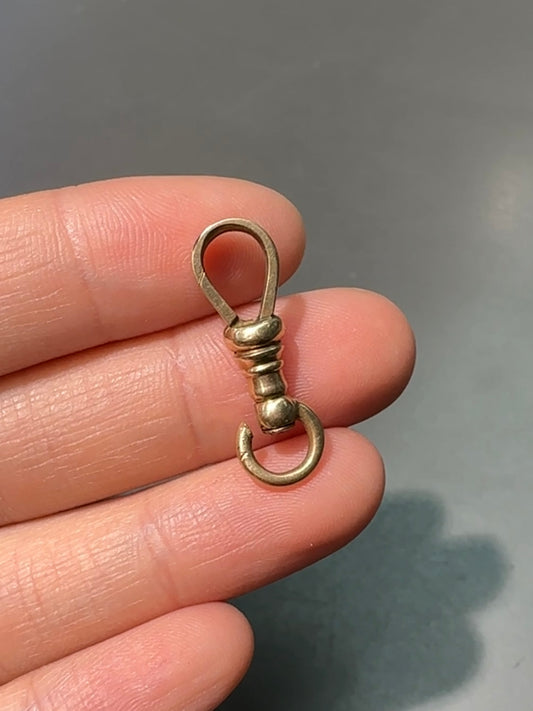 复古 14K 黄金大号狗扣