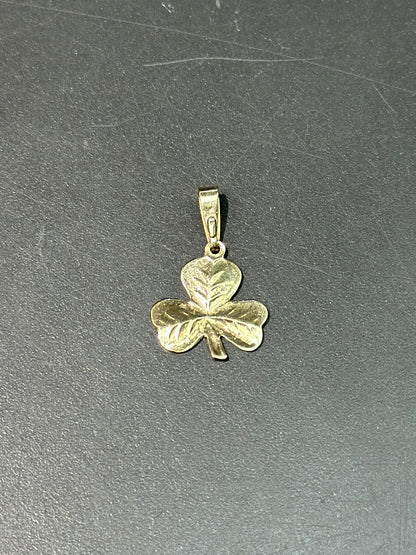 14K 金三叶草吊坠
