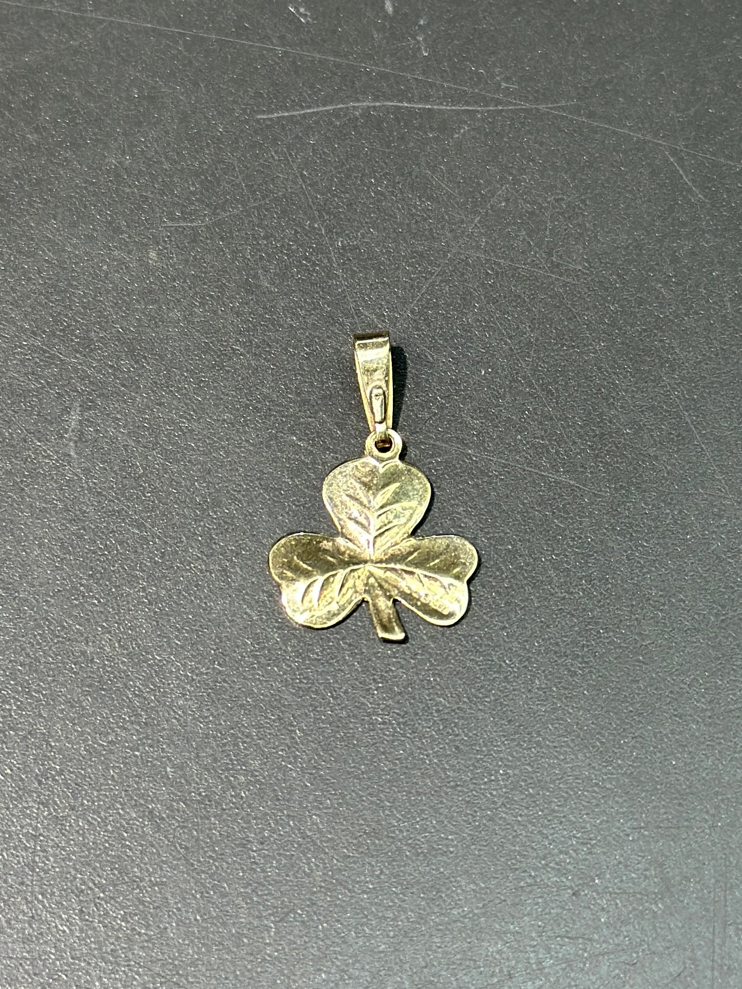 14K Gold Three Leaf Clover Pendant