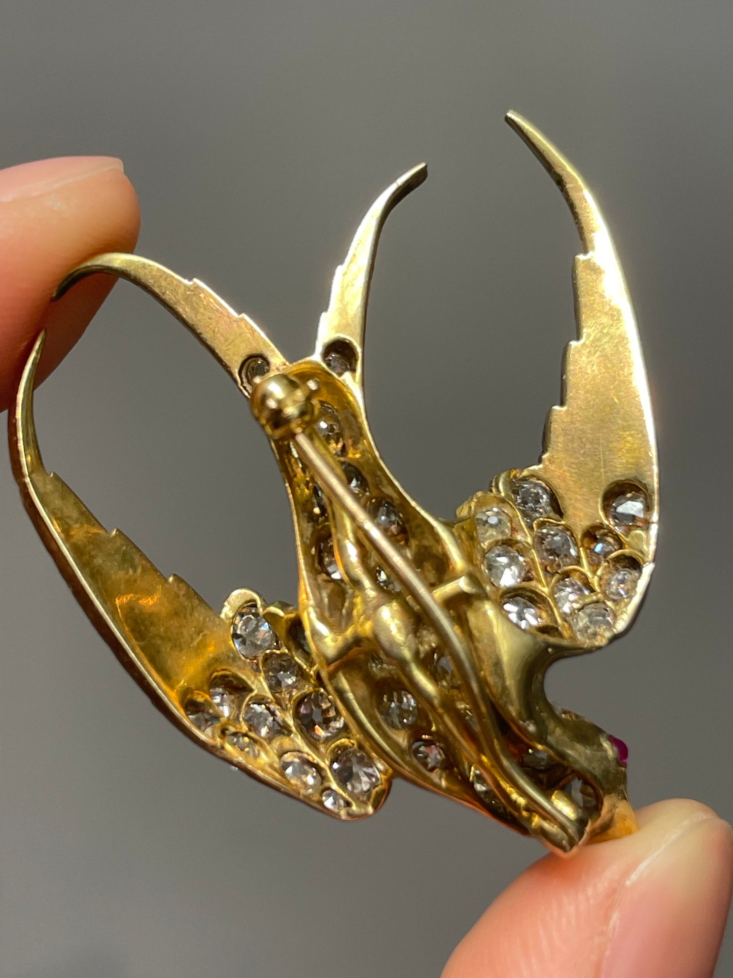 Antique 14K Yellow Gold 3.68 CTW Diamond St. Esprit Brooch