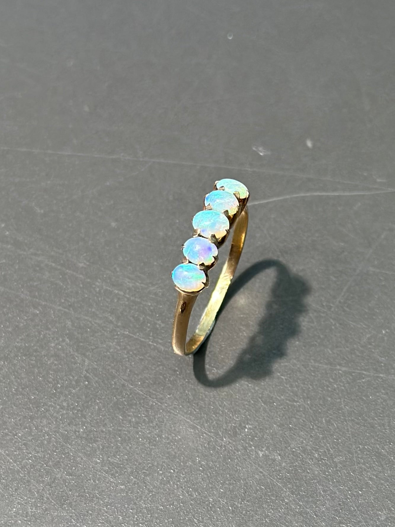 Antique 14K Gold Five Stone Opal Ring