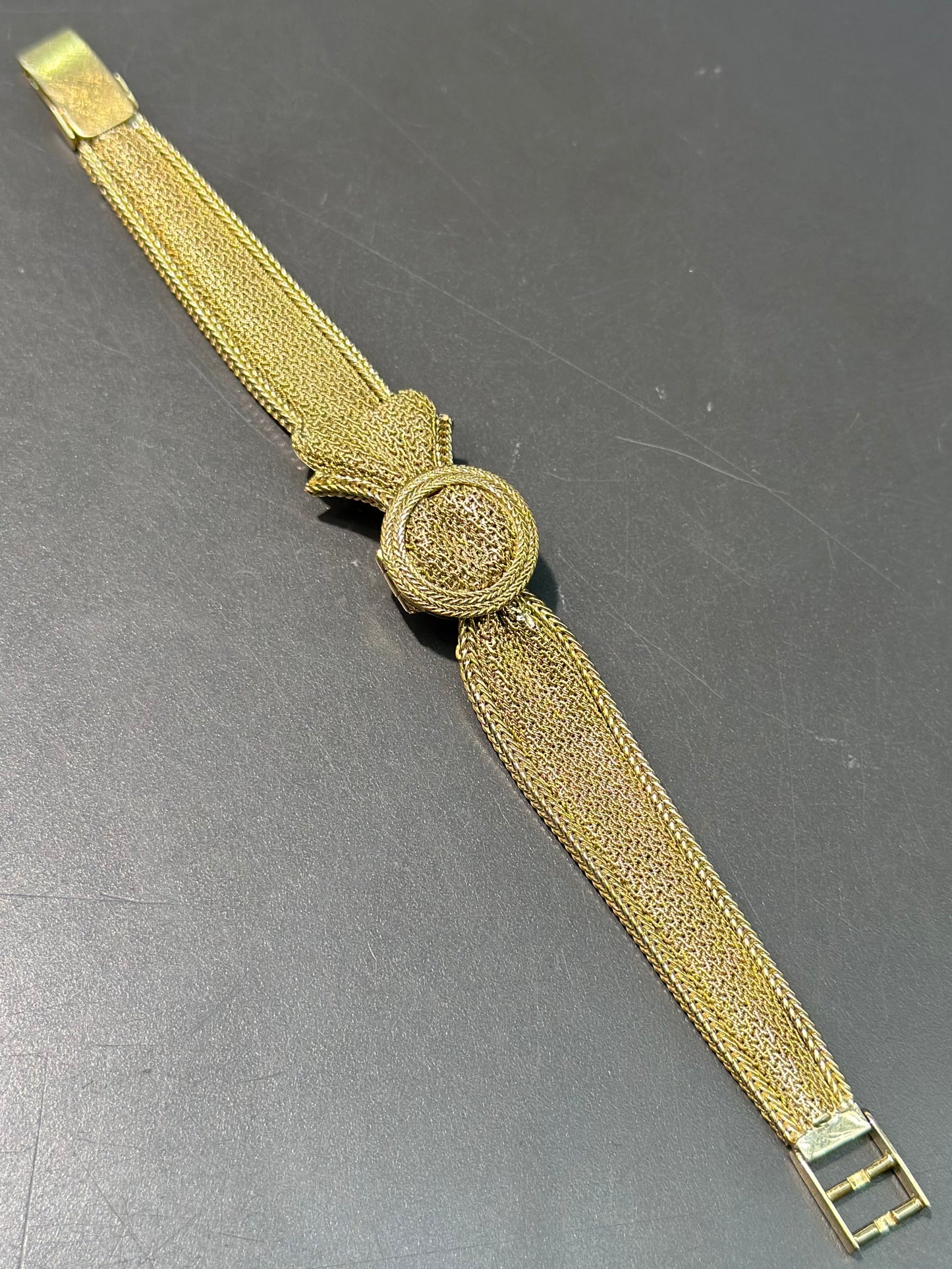 French 18K Gold UTI Hidden Bow Watch 7.0 inch