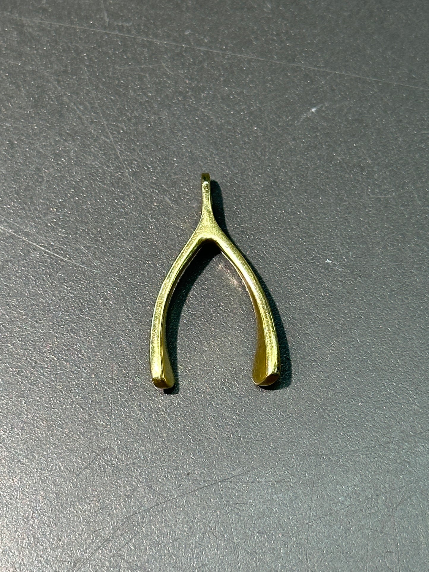 18K Gold Wish Bone Pendant