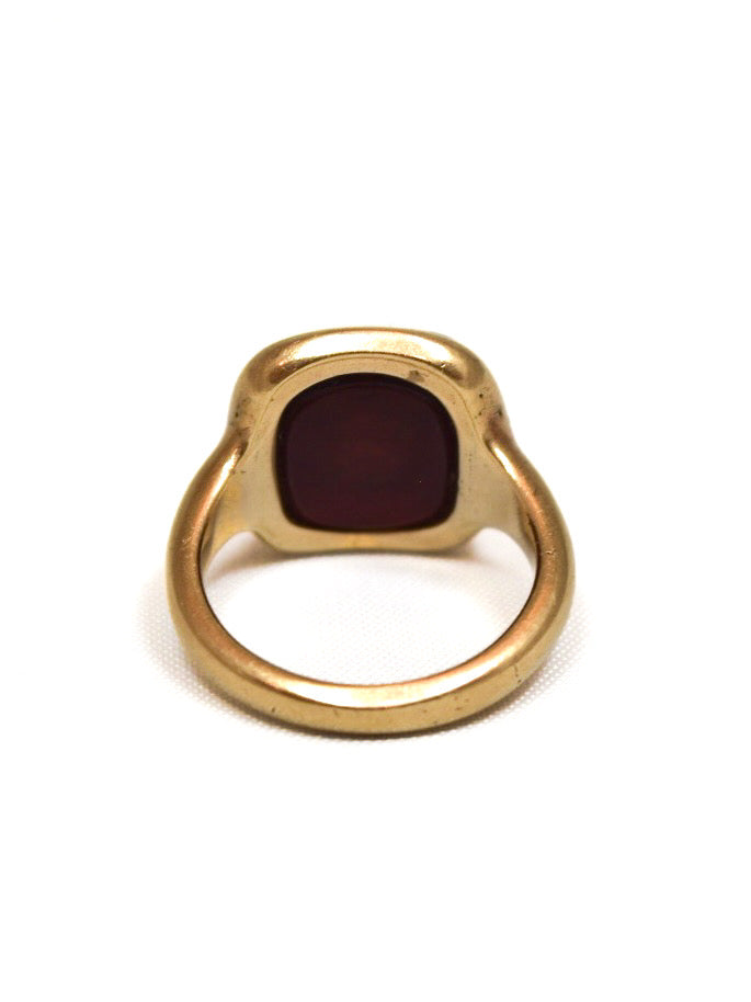 Antique 14K Yellow Gold Carnelian Intaglio Signet Ring