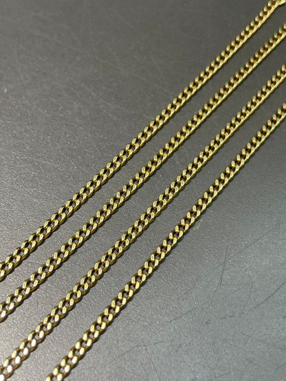 Vintage 18K Gold 2.0 mm Curb Link Watch Chain