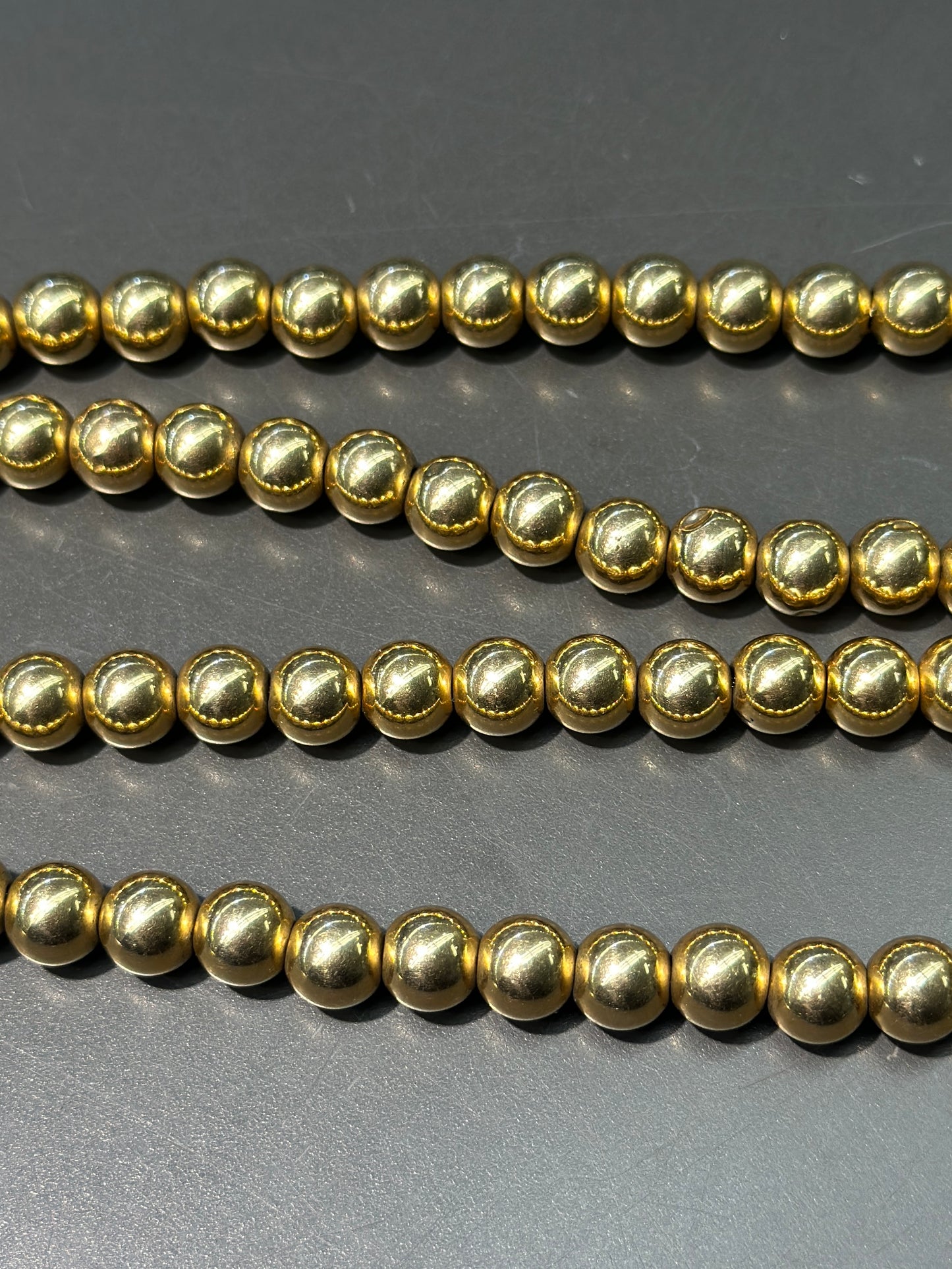 Vintage 14K Gold Bead Necklace 31.5”