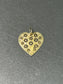 14K Gold Heart Daisy Tree Charm