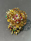 Vintage French En Tremblant Multi-Gemstone Flower Brooch