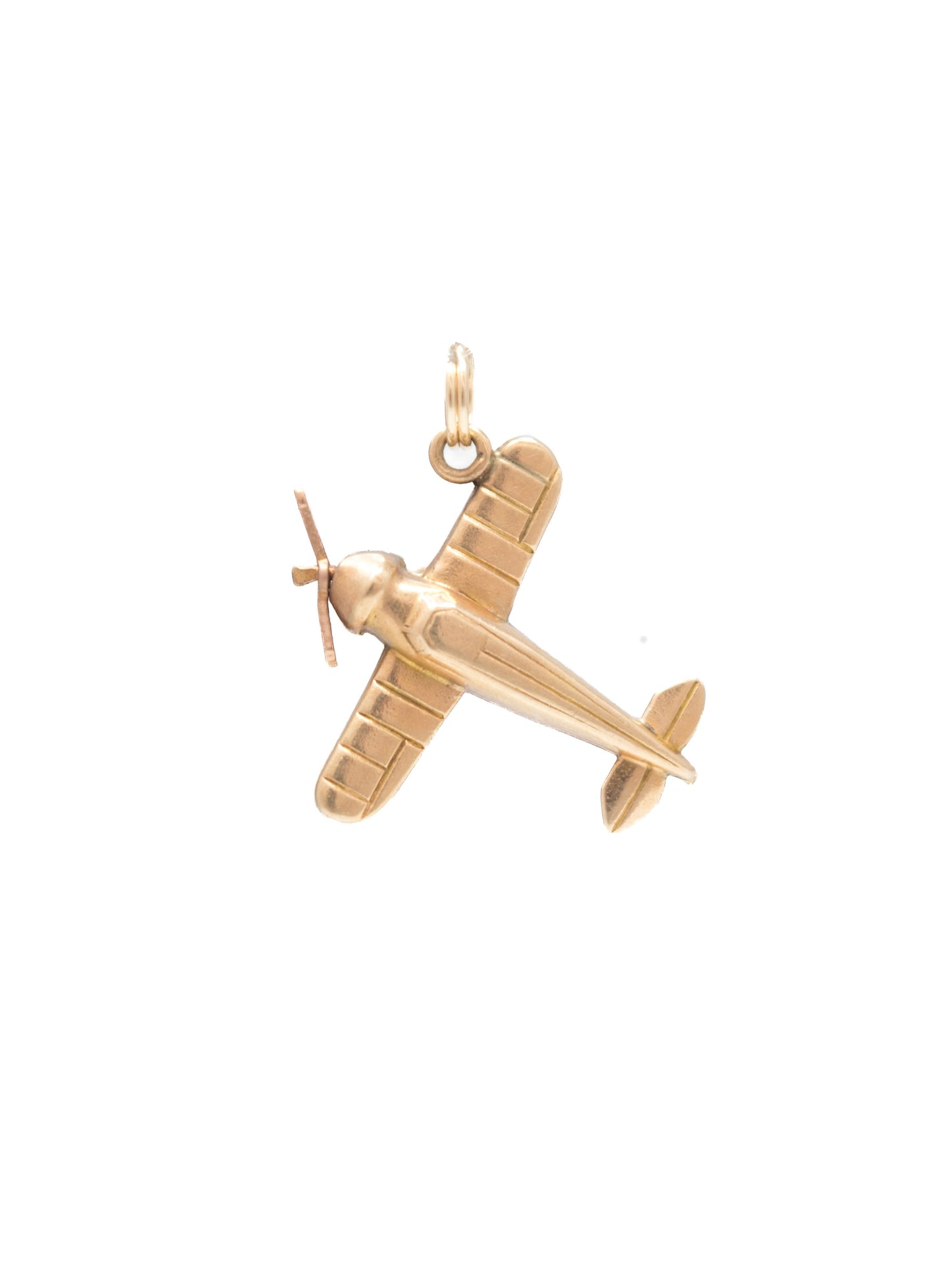Vintage 14K Gold Articulating Propeller Plane Charm