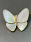 French Van Cleef Arpels 18K Gold Mother of Pearl Diamond Butterfly Brooch