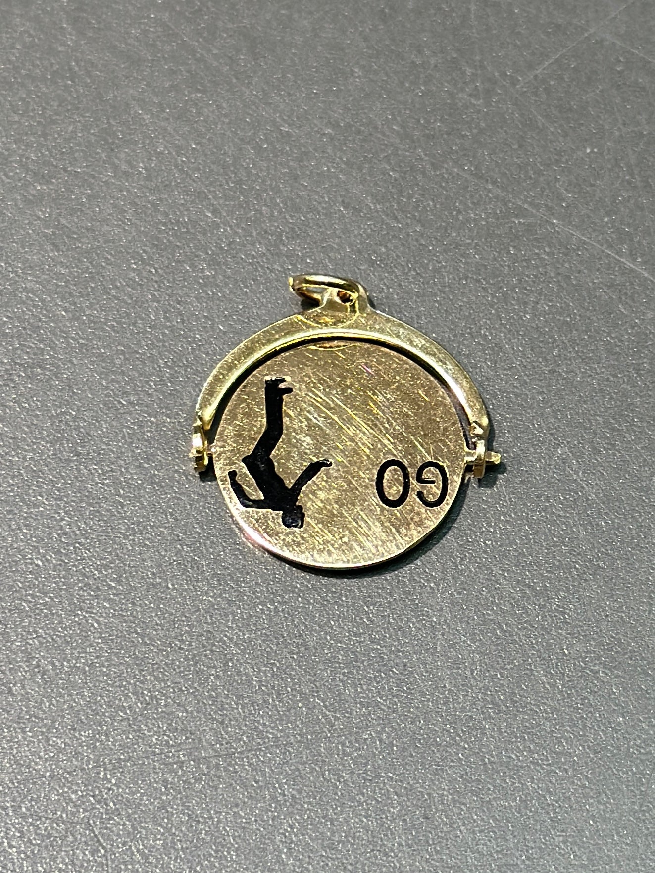 Vintage 14K Gold “Go Dancing” Spinner Charm