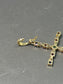 14K Gold Sapphire Ruby Emerald Cross Pendant