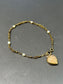 Victorian 18K Gold Seed Pearl Heart Locket Bracelet