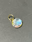 18K Yellow Gold Faceted Moonstone Sapphire Crescent Charm