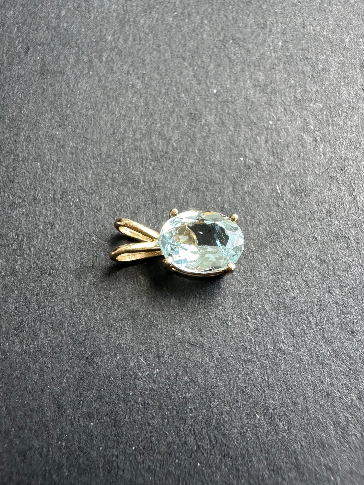 14K Gold Aquamarine Charm