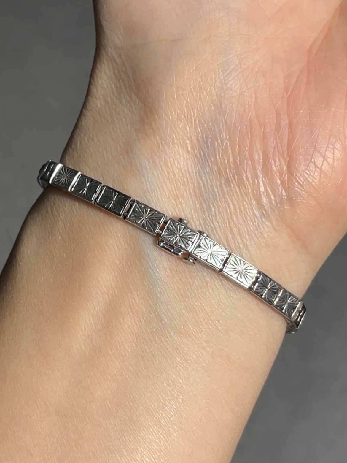 Art Deco Platinum Diamond Emerald Watch Bracelet