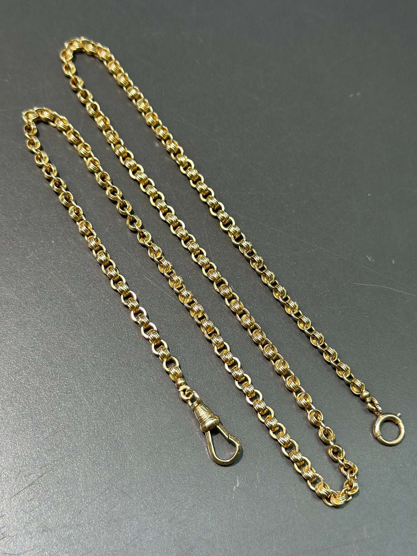 Vintage 14K Gold Fancy Link Watch Chain 20.5”