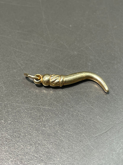 Vintage 14K Yellow Gold Solid Horn Charm