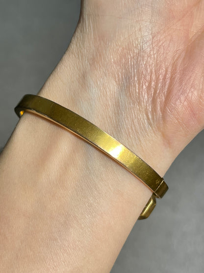 Antique  L. Fritzsche 14K Gold 0.40 CTW Diamond Nail Bangle Bracelet