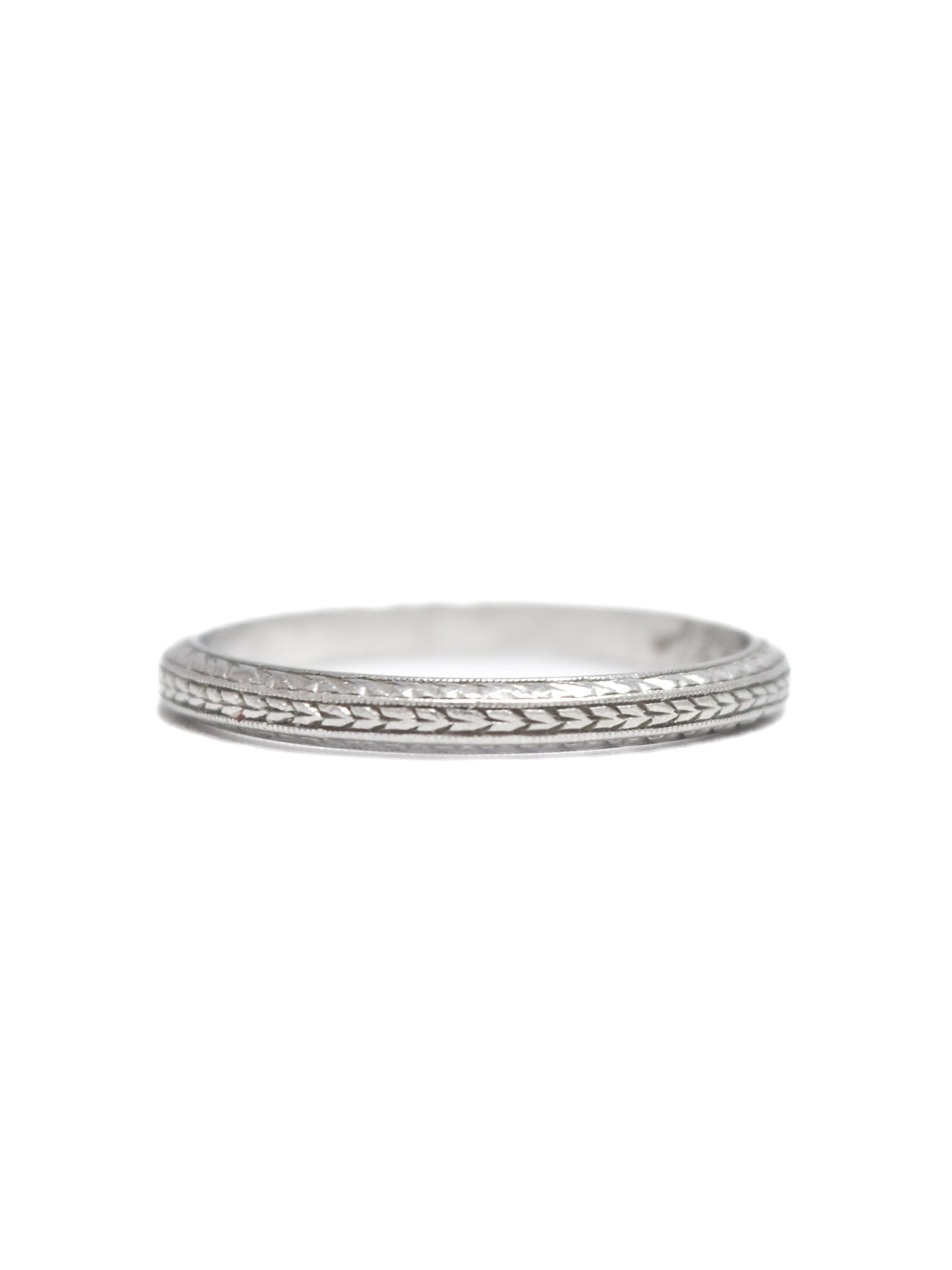 Art Deco Platinum Wheat Motif Band