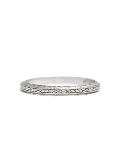 Art Deco Platinum Wheat Motif Band