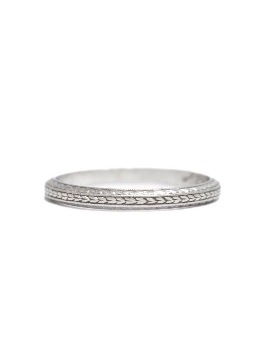 Art Deco Platinum Wheat Motif Band