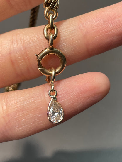 14K Yellow Gold 0.56 CTW Pear Drop Shape Diamond Bezel Charm
