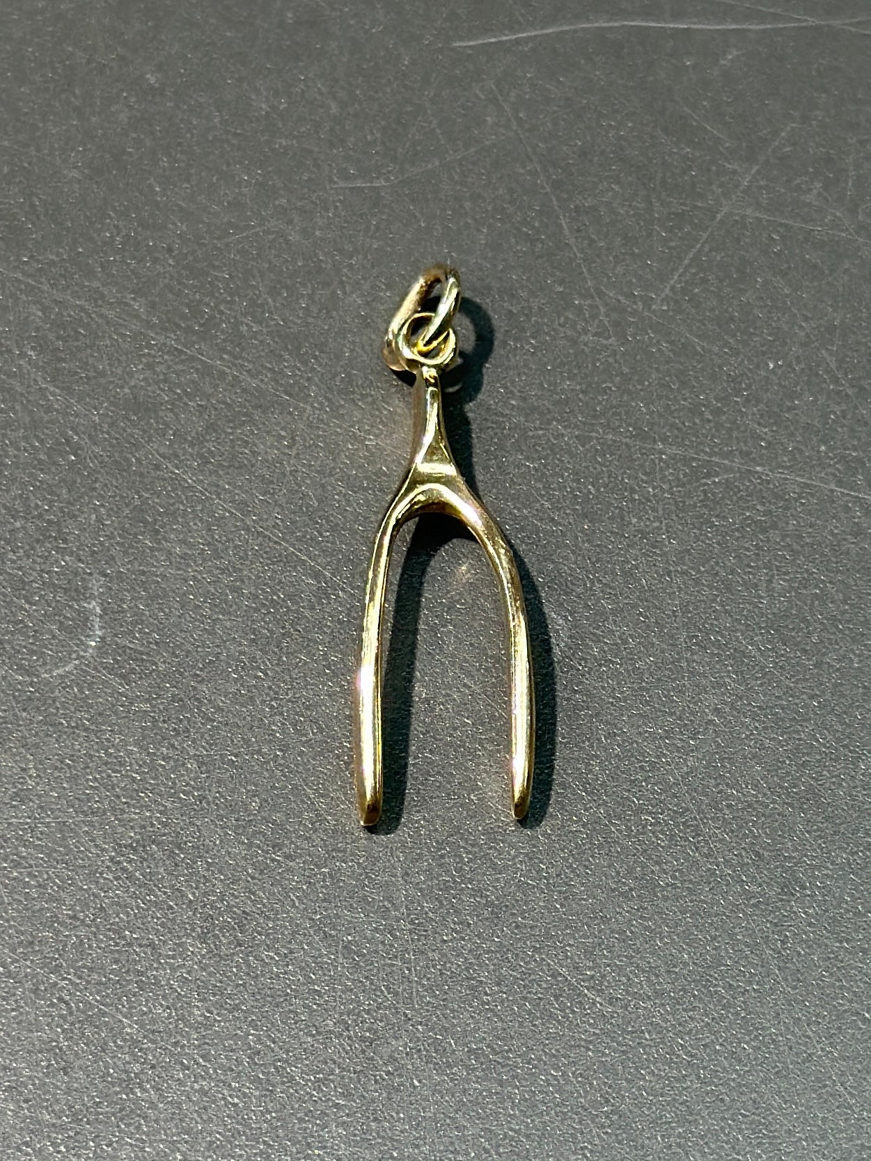 Vintage 14K Gold Wishbone Charm