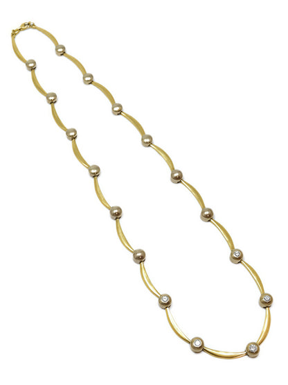 14K Gold 0.53 CTW Diamond Bezel Collier Necklace