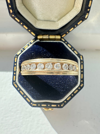 14K 黄金 0.50 CTW 半永恒钻石罗纹戒指