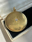 Antique 14K Gold Starburst Diamond Circle Locket