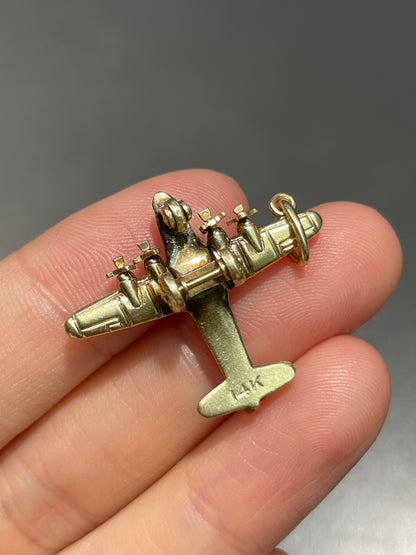 Vintage 14K Gold Articulating Airplane Plane