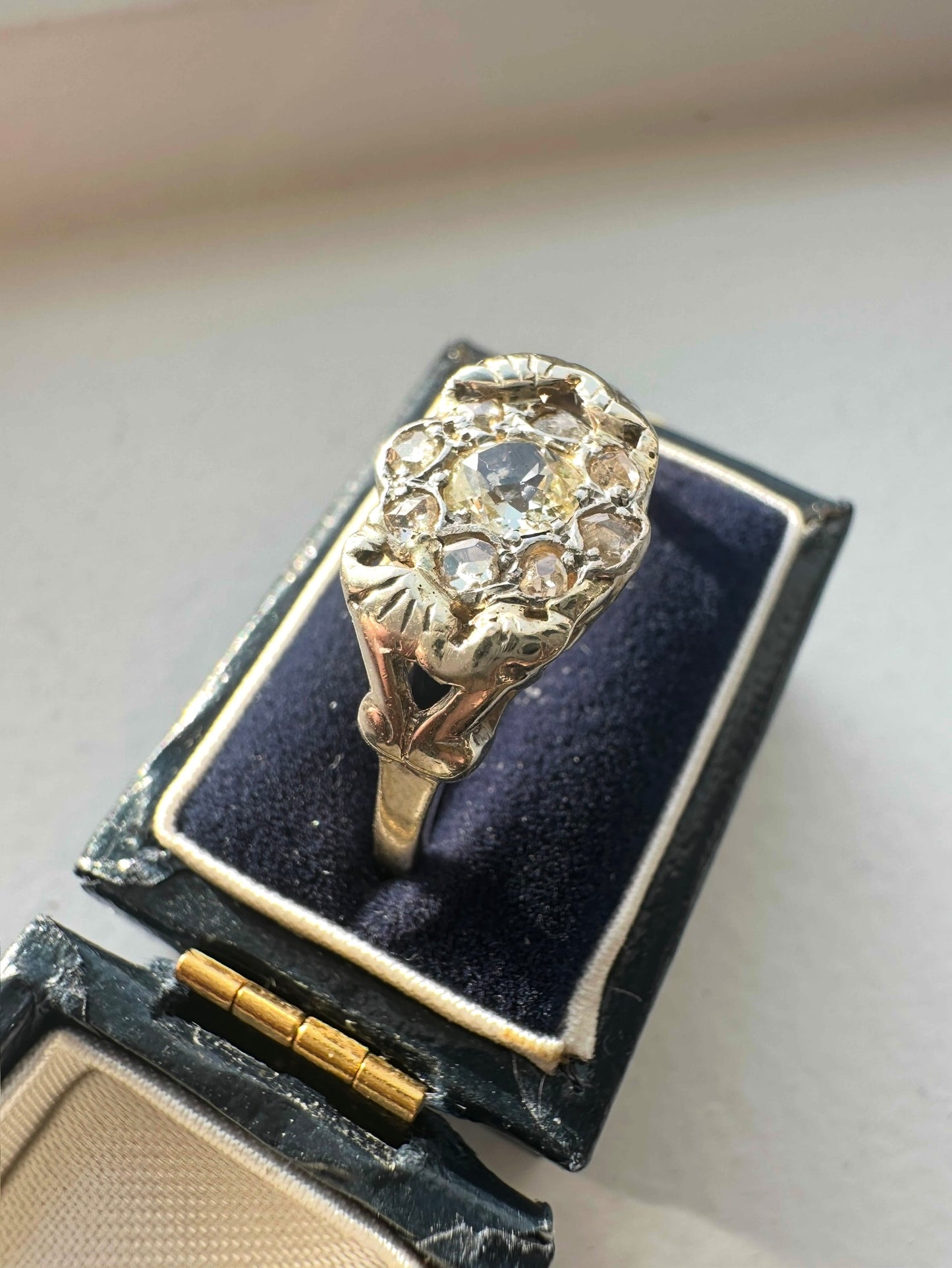 古董 14K 金 0.62 CTW 钻石簇钻石戒指