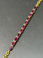 Vintage 18K Gold Natural Ruby Diamond Chain Bracelet