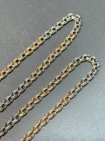 爱德华风格 14K 金双色表链项链
