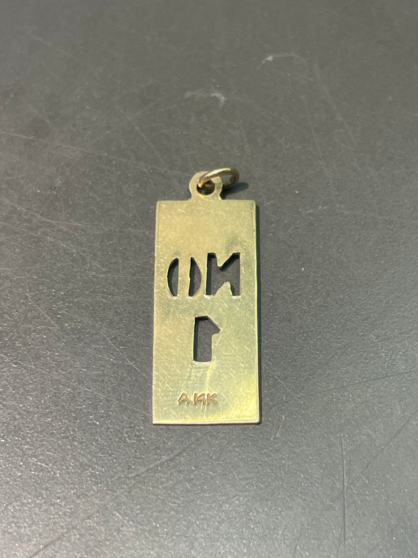 复古 14K 黄金 1 号狗牌吊坠