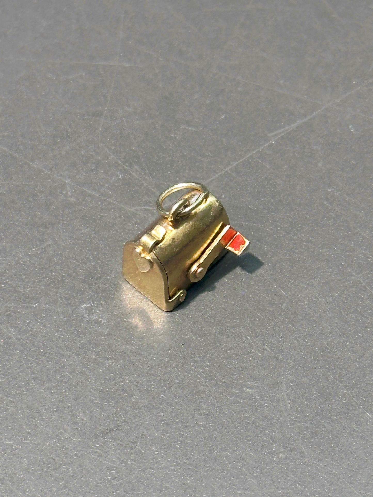 Vintage 14K Gold Articulated Mail Box Charm