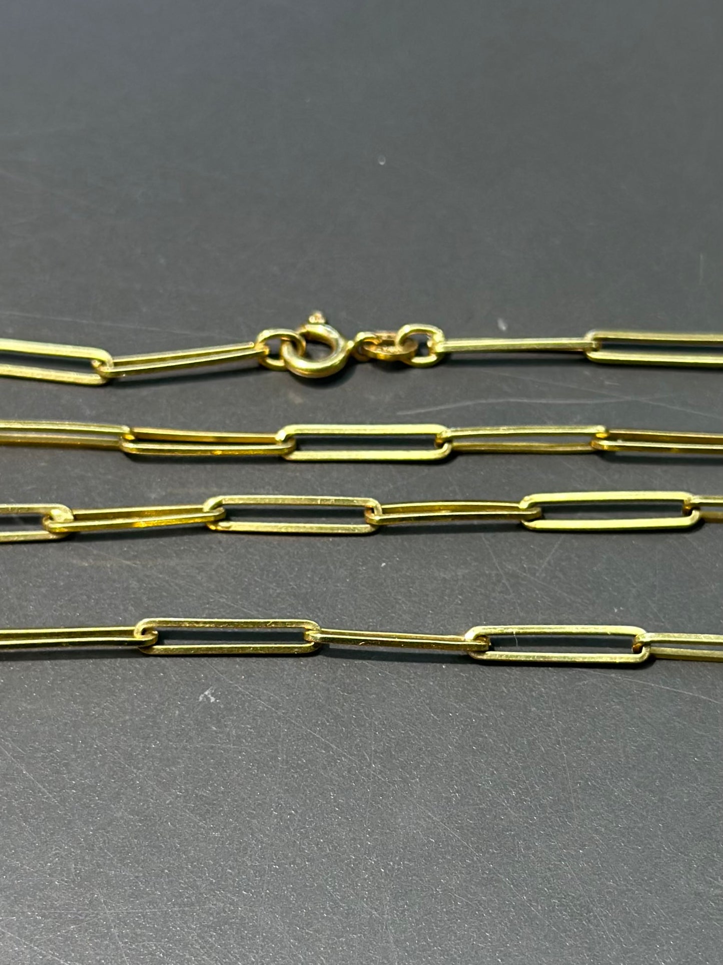 18K Gold Italian Paper Clip Necklace