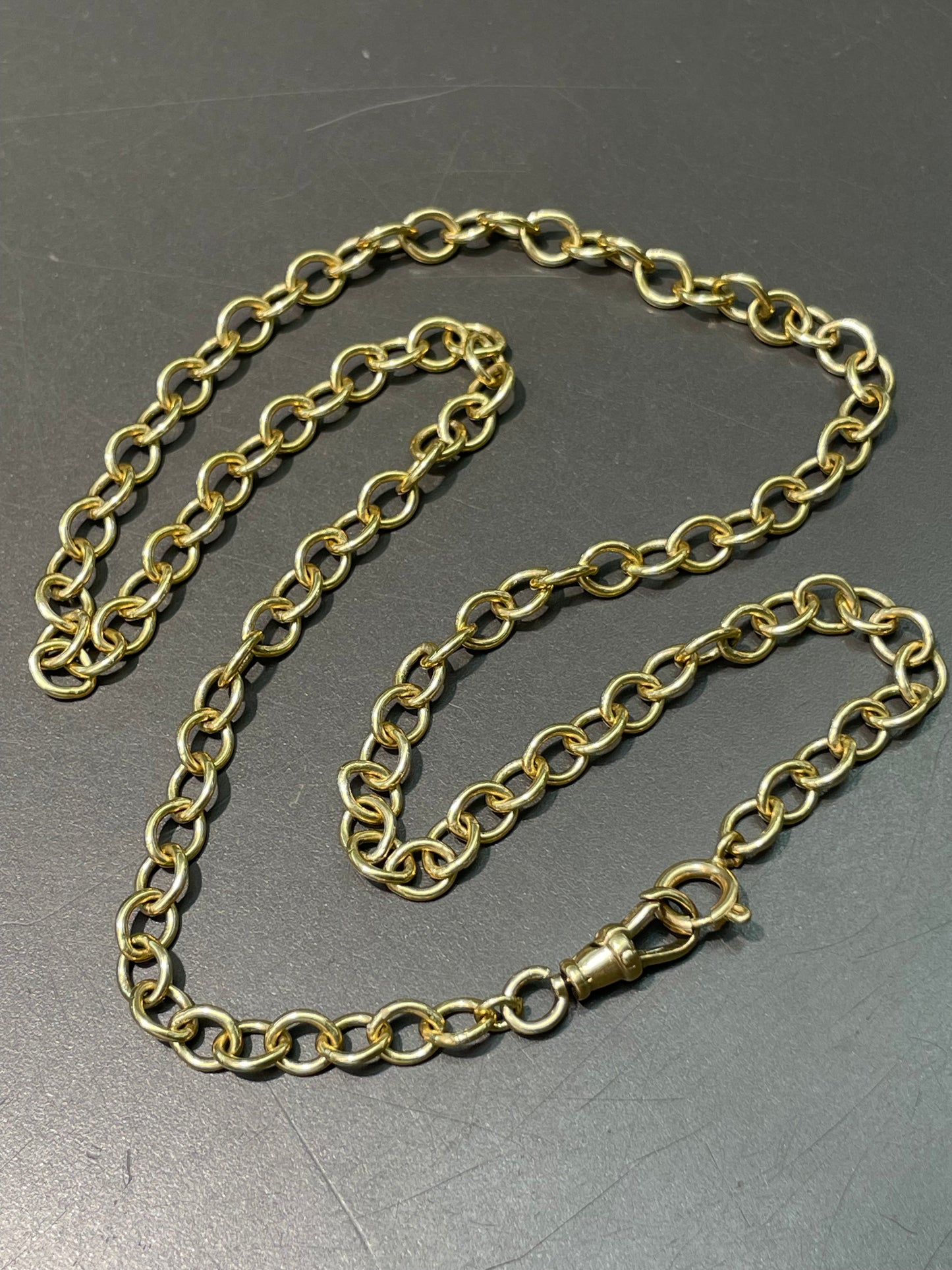 Vintage 14K Yellow 6.0 mm Oval Link Watch Chain Necklace 21.0 inch