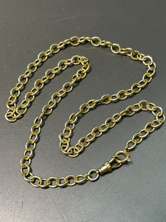 Vintage 14K Yellow 6.0 mm Oval Link Watch Chain Necklace 21.0 inch