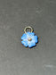 Art Nouveau 14K Gold Enamel Seed Pearl Blue Forget Me Not Flower Charm